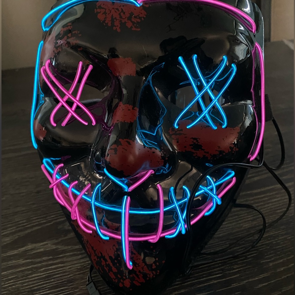 Halloween LED Mask, The Purge Masks Light Up, Glowing Scary